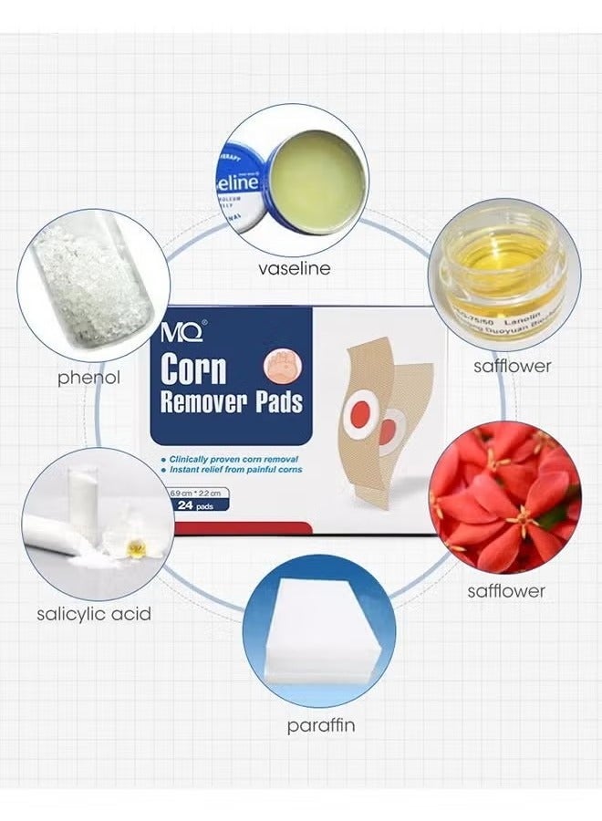MQ 24PCS Foot Corn Removal Plaster, Natural Ingredients, Foot Care Expert, Calluses Plantar Treatment, Relief Pain From Calluses, Corns, Blisters, Heel Frictions - Image 4