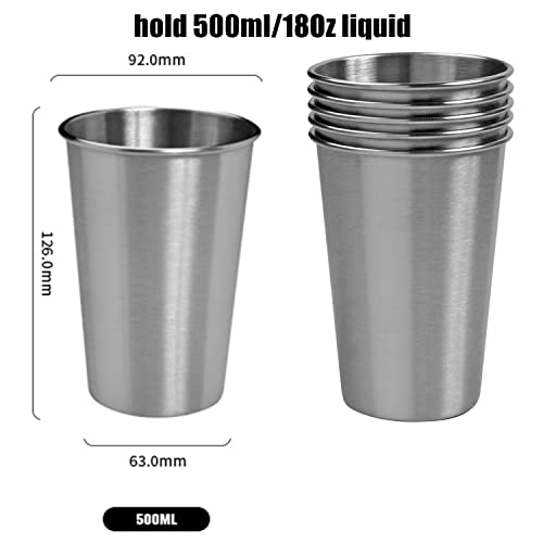 CAMBUY Stainless Steel Cups 18 oz Unbreakable and Reusable Drinking Cups Eco-Friendly Healthy Tumbler Set for Milk Juice and Water Dishwasher Safe (5Pcs) - Image 3
