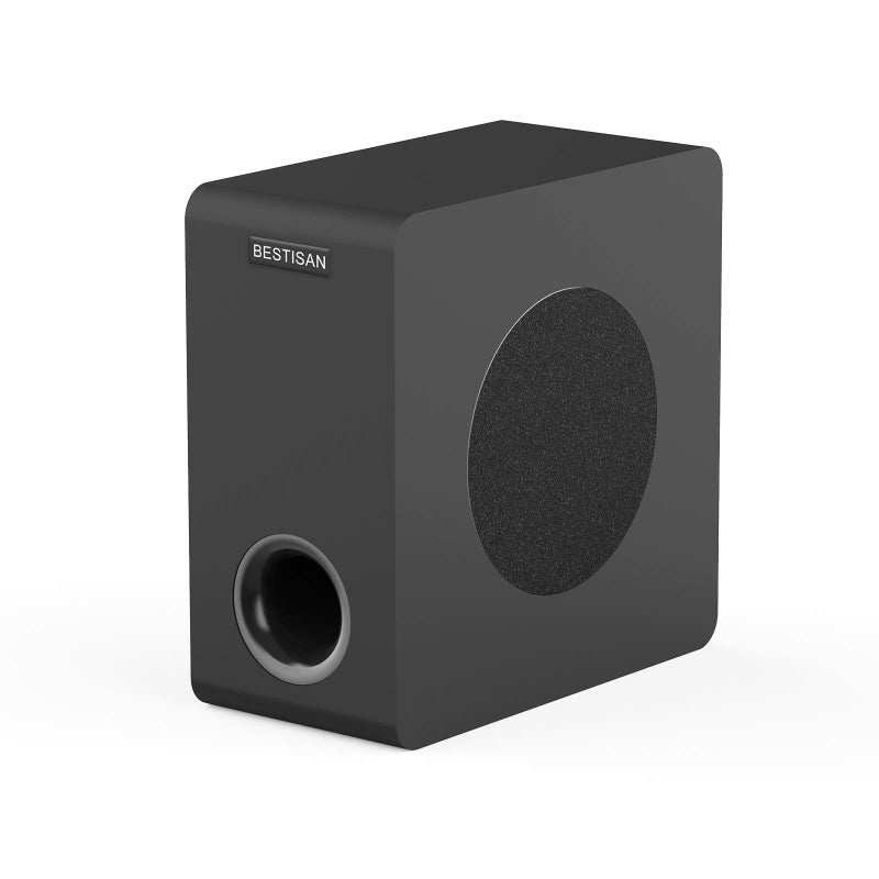 BESTISAN Powered Subwoofer, 6.5'' Side Firing Home Audio Sub, Deep Bass Response Subwoofers, Easy Setup with Home Theater Systems, TV, Speakers, RCA, LFE, AUX Input, High-Level Speaker Input & Output - Image 1