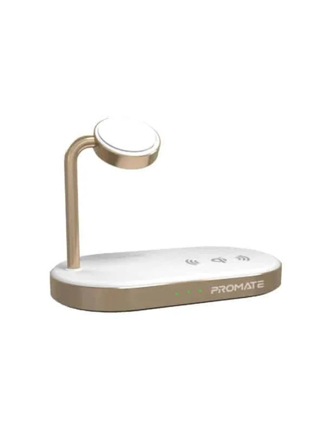 PROMATE WavePower Supercharge Wireless Charging Station -Gold - Image 1