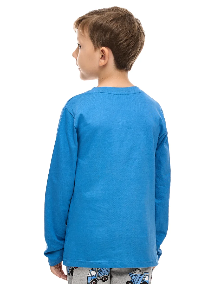 فكتور اند جين تي شيرت أزرق طويل للأولاد (2 - 8 سنوات)