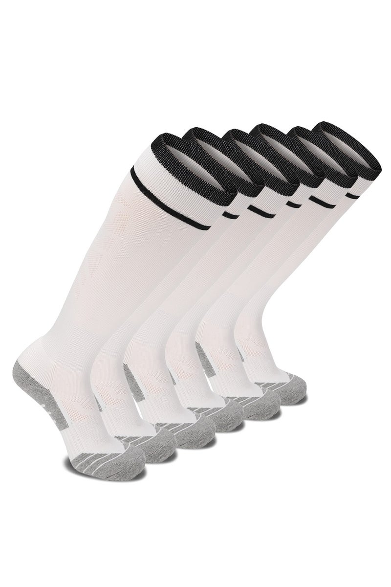 SKY WING Unisex Athletic Knee High Breathable Compression Solid Tube Soccer Football Sport Socks 1/2/3/4 Pairs for Youth Adult - Image 1