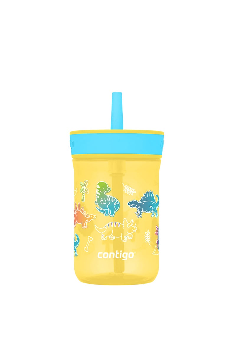 Contigo Leighton Kids Plastic Water Bottles, Spill-Proof Tumblers with Straw, Dishwasher Safe, 14oz 2-Pack in Blue Raspberry/Butterflies & Azalea/Llamas Themes - Ideal for Toddlers and Older Kids - Image 4