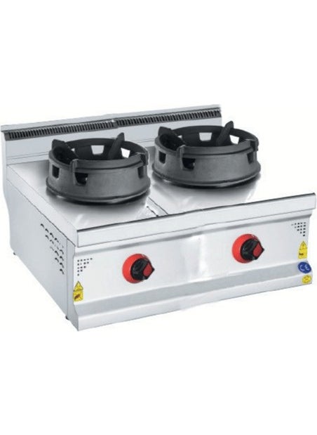 CSA Inox Karacasan Industrial 700 Series Counter Top Double LPG Cylinder Wok Cooker 