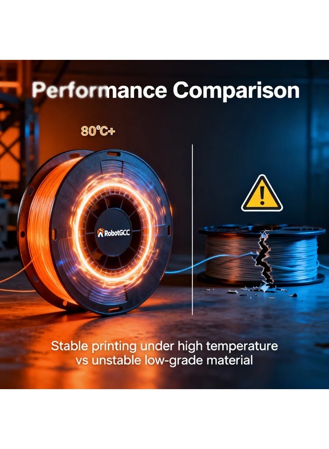 robotgcc PLA Silk Black Red Gold 3D Printer Filament 1.75mm Triple Color Silk PLA Printing Material Glossy Metallic Finish Smooth Extrusion Low Warping FDM Filament for Luxury Models Art Sculptures Decorative Prints and Creative Design - Image 5