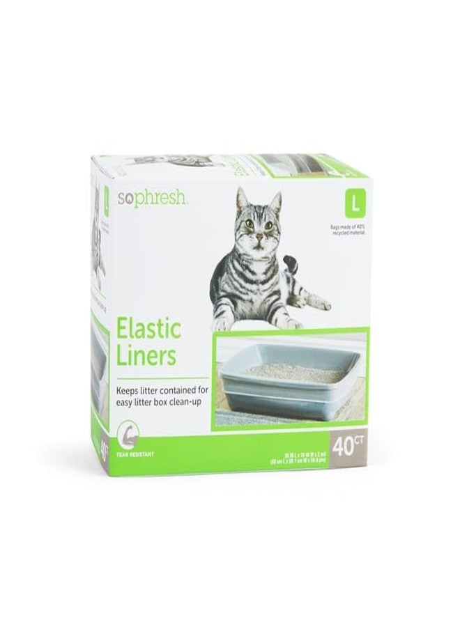 So Phresh Elastic Cat Litter Box Liners 36" L X 14" W Count of 40 - Image 1