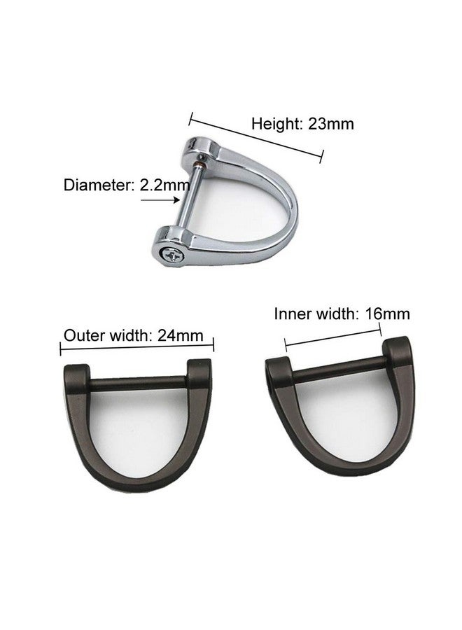 ليزنيرزم 6 قطع من حلقات D ذات مسمار في القيد 24 مم مشبك حدوة حصان على شكل حدوة حصان حلقة D على شكل D حلقة معدنية قابلة للقفل مفك براغي واحد للاستخدام في صناعة الجلود اليدوية واستبدال المحفظة - Image 2