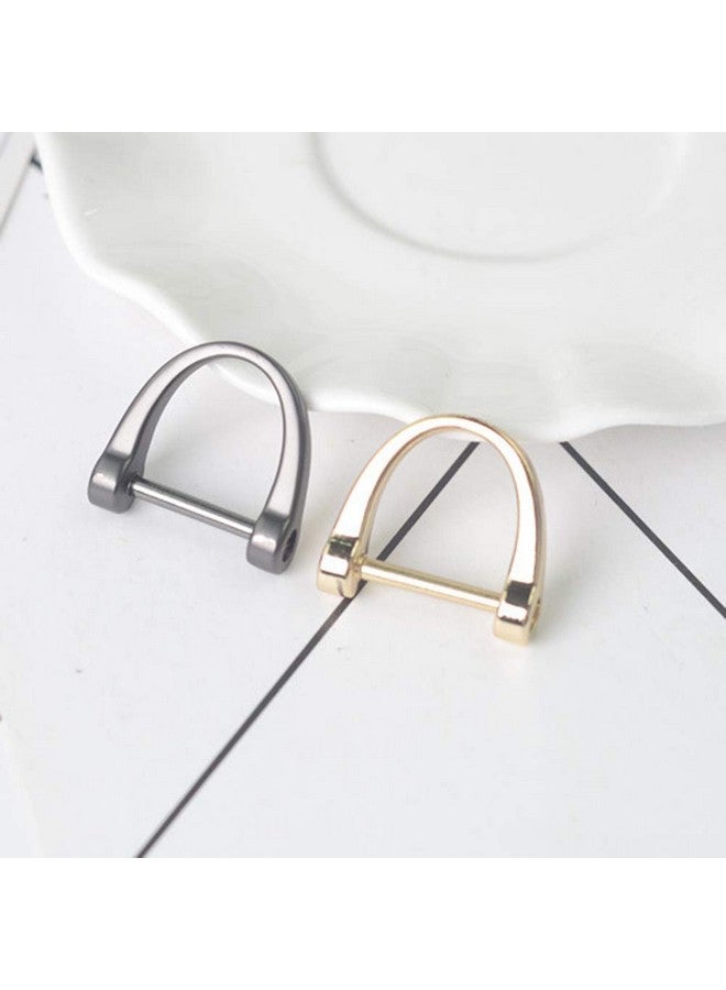 ليزنيرزم 6 قطع من حلقات D ذات مسمار في القيد 24 مم مشبك حدوة حصان على شكل حدوة حصان حلقة D على شكل D حلقة معدنية قابلة للقفل مفك براغي واحد للاستخدام في صناعة الجلود اليدوية واستبدال المحفظة - Image 3