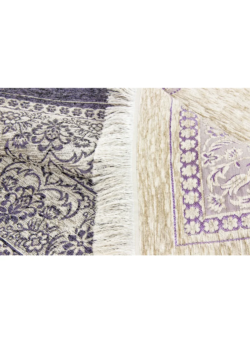 İhvan Ihvan Mihrap Chenille Luxury Prayer Rug Purple