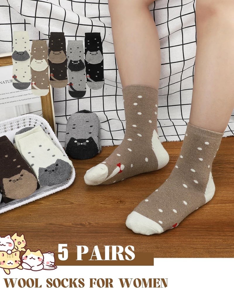 YSense Womens Wool Socks, Winter Boot Socks Stocking Stuffers Gifts for Women Men Warm Crew for Hiking - Image 3