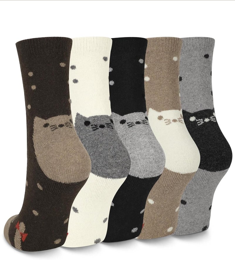 YSense Womens Wool Socks, Winter Boot Socks Stocking Stuffers Gifts for Women Men Warm Crew for Hiking - Image 1