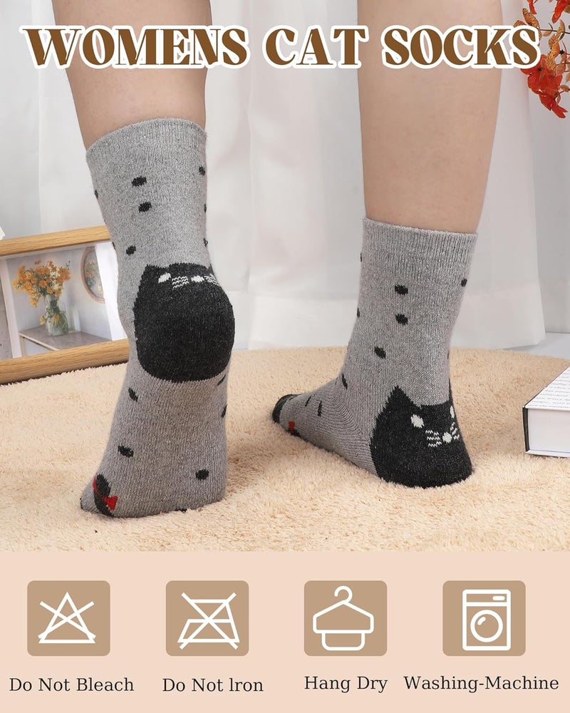 YSense Womens Wool Socks, Winter Boot Socks Stocking Stuffers Gifts for Women Men Warm Crew for Hiking - Image 4