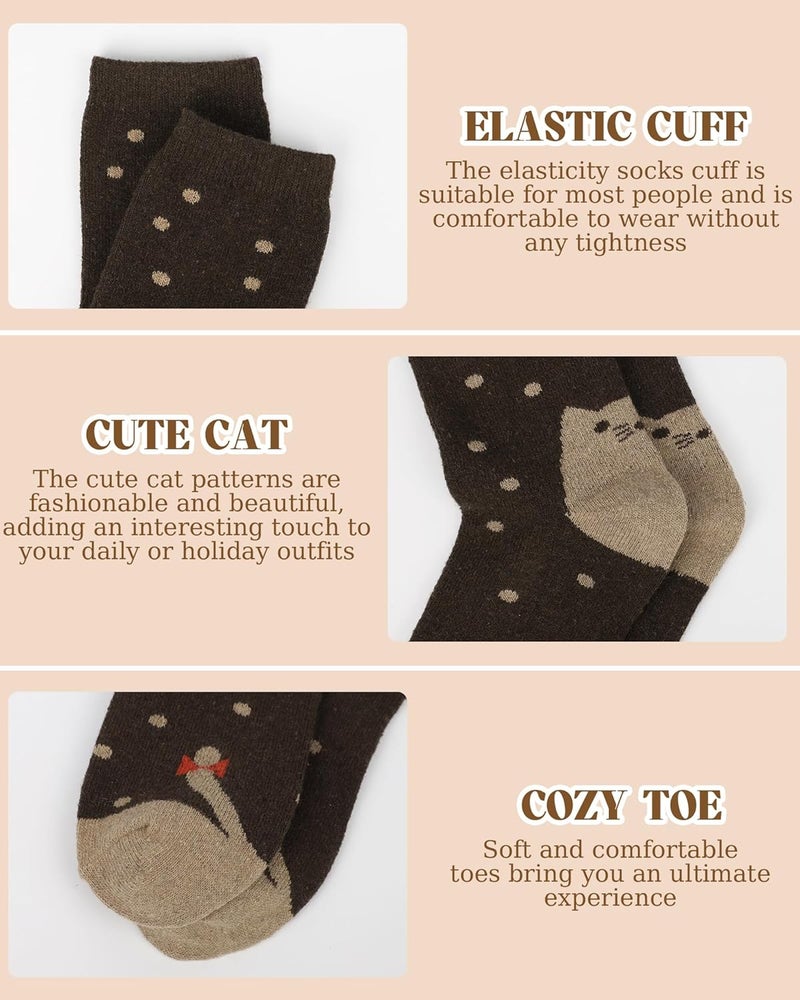 YSense Womens Wool Socks, Winter Boot Socks Stocking Stuffers Gifts for Women Men Warm Crew for Hiking - Image 2