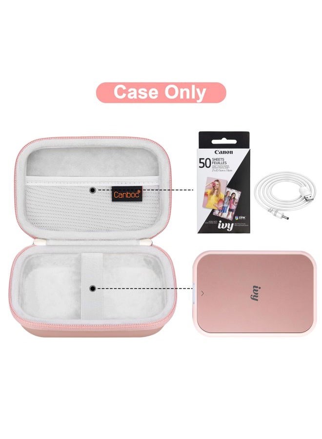 Canboc Hard Case for Canon Ivy 2/Canon Ivy/Canon Ivy CLIQ+2 CLIQ 2 CLIQ+ Mini Photo Printer Mobile Wireless Bluetooth Instant Camera Printer, Mesh Bag fit Photo Paper and Cable, Rose Gold - Image 3