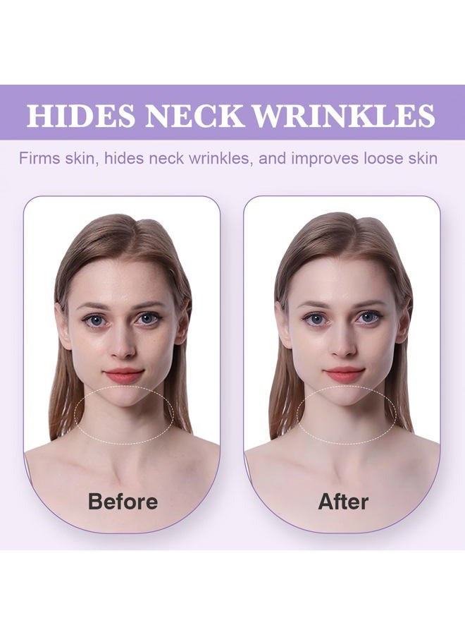 Neck Lifting Tapes, 10pcs Neck Wrinkle Bands Invisible Anti-Wrinkle Neck Lift Stickers for Instant Neck Skin Lifting (Comfy Skin Tone Fabric) - Image 2