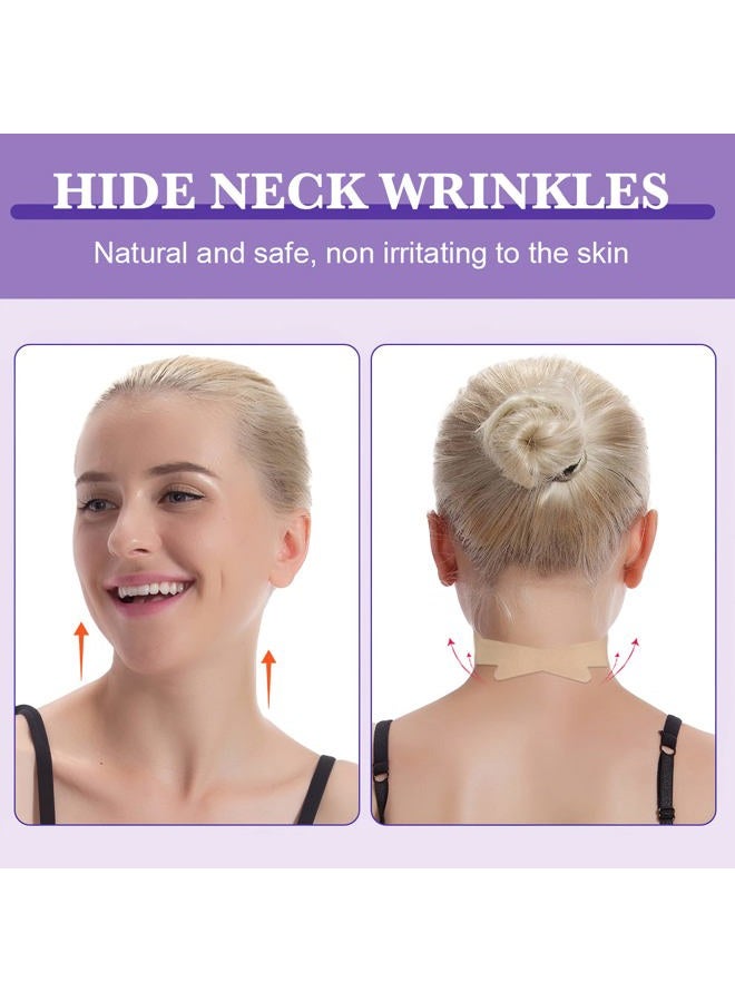Neck Lifting Tapes, 10pcs Neck Wrinkle Bands Invisible Anti-Wrinkle Neck Lift Stickers for Instant Neck Skin Lifting (Comfy Skin Tone Fabric) - Image 5