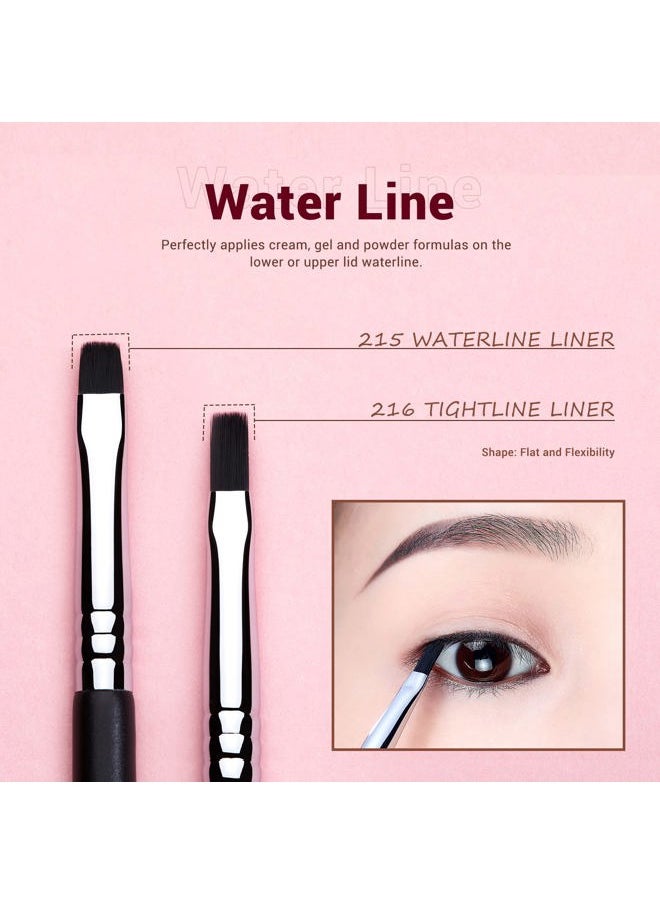 Jessup - Eyeliner Brush Set, Professional Eye Liner Makeup Brushes 11pcs, Angled Flat Definer Ultra Fine Bent Pencil Point Eyeliner Brushes for Precision Liner, T324 - Image 1
