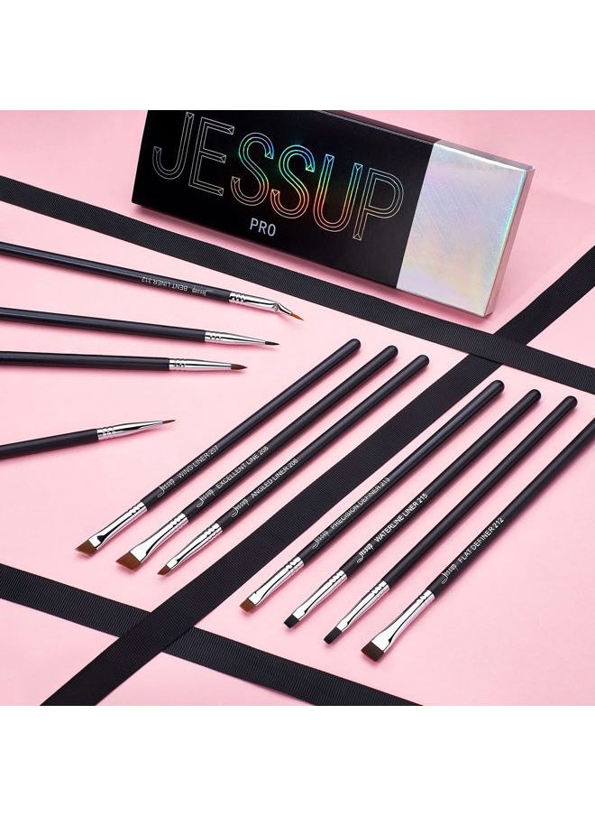 Jessup - Eyeliner Brush Set, Professional Eye Liner Makeup Brushes 11pcs, Angled Flat Definer Ultra Fine Bent Pencil Point Eyeliner Brushes for Precision Liner, T324 - Image 1