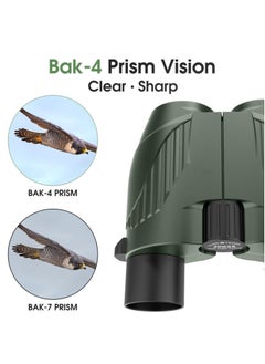 Generic Rodcirant Binoculars 20 x 25 for Adults and Kids, High Power Easy Focus Binoculars with Low Light Vision, Compact Binoculars for Bird Watching and Travel (Green)  - Image 2