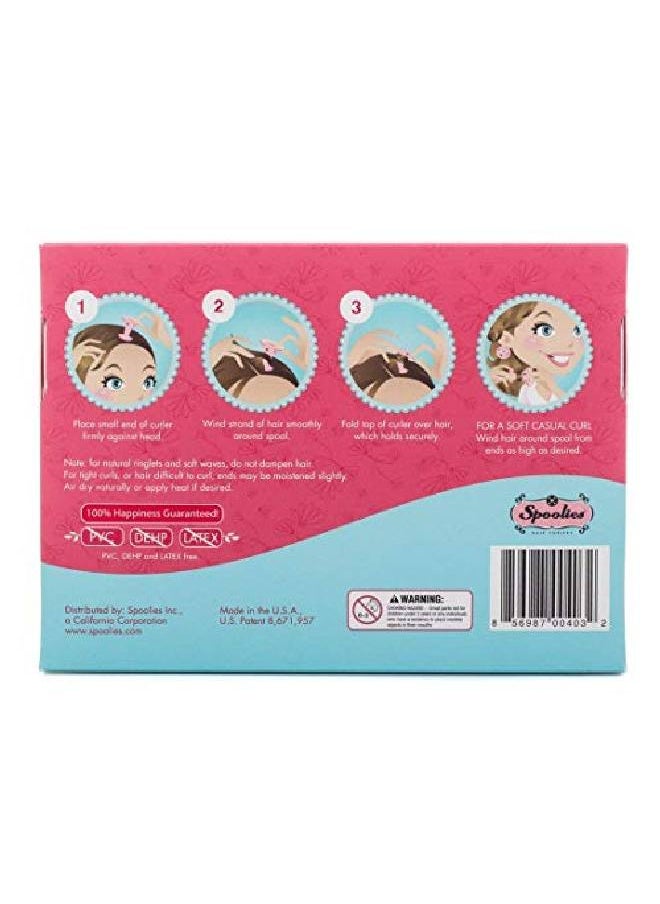 Spoolies - Original Hair Curlers Medium Size 12 Count (Playful Pink) Marvelous Mrs. Maisel Rollers For Retro Styles Hair Extenss + Wigs - Image 1