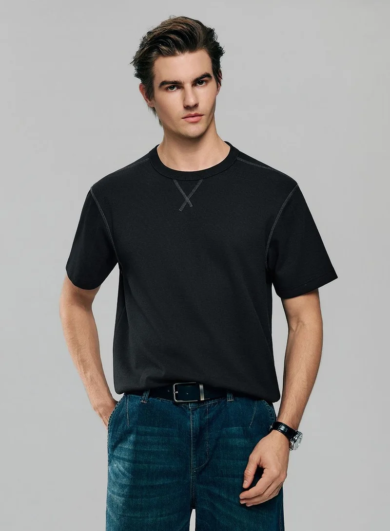جيوردانو Men’s Regular Fit Stretch Waffle Tee