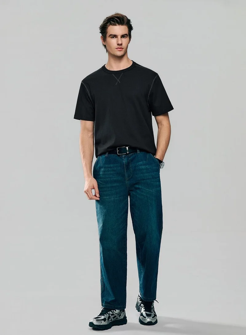 جيوردانو Men’s Regular Fit Stretch Waffle Tee