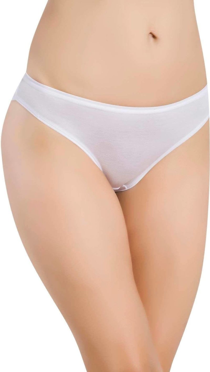Jel Lingerie Gel Lingerie Gel 12 Pcs White Color Bamboo Bikini Panties 
