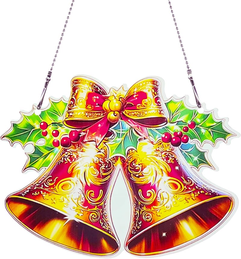 thmnj Christmas Bell Ornaments Colorful Window Hanging Decorations Home Wall Decor for Bedroom Patio Indoor Outdoor - Image 1