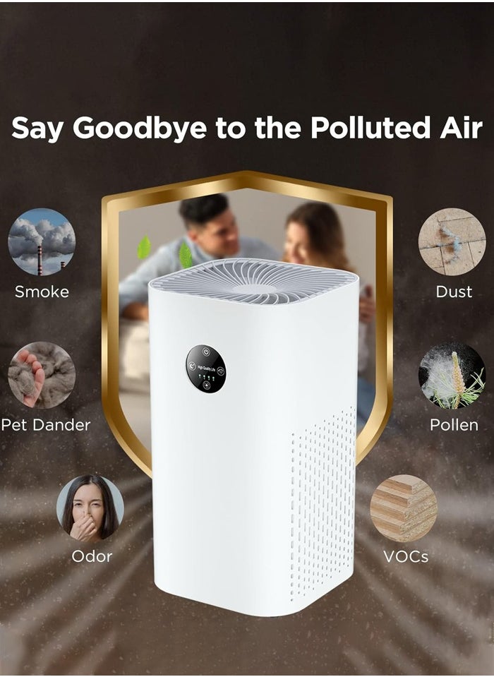 Joshberg Air Purifier for Home,HEPA Filter Air Cleaner 4 Speed Control, Removal Pollen & Dust Air Freshener for Large Room Office Kitchen Bedroom Bathroom Air Purifiers,AP-2088,White  - Image 4