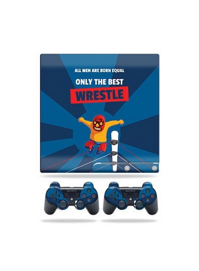 مايتي سكينز غلاف متوافق مع جهاز Sony Playstation 3 Ps3 Slim + 2 وحدة تحكم Best Wrestle | غطاء مغلف من الفينيل واقٍ ومتين وفريد من نوعه من Mightyskins | سهل التركيب والإزالة | صنع في الولايات المتحدة الأمريكية - Image 1