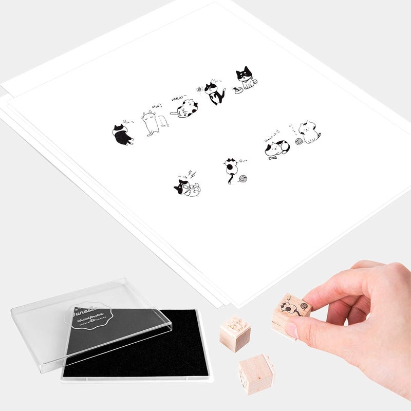 Pamkya Ink Pad, 5x4'' Washable Stamp Ink Pad for Kids, Black - Image 5