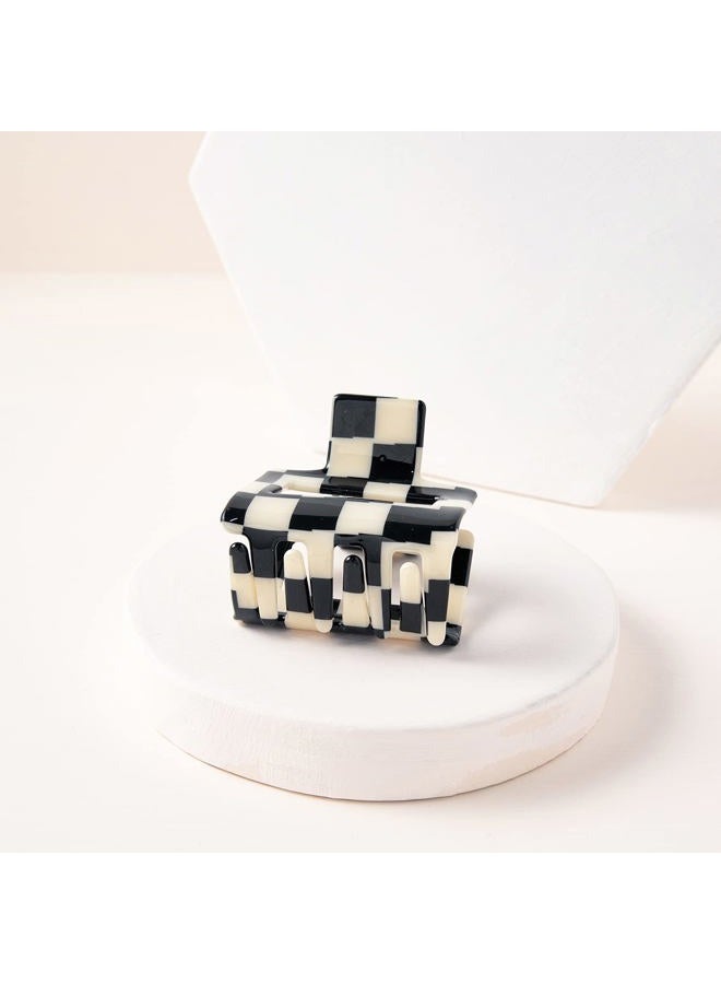 TODEROY Checker Claws Tortoise Barrettes Claw Clips for Women No-Slip Grip Lattice Design Hair Jaw Clips Clamp 80's Aesthetics Large Hair Accessories for Girls - Image 5