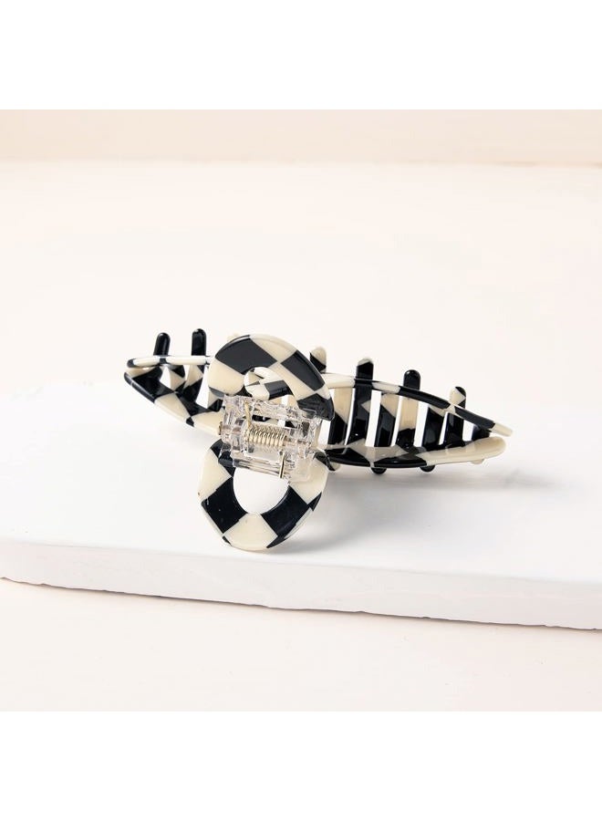 TODEROY Checker Claws Tortoise Barrettes Claw Clips for Women No-Slip Grip Lattice Design Hair Jaw Clips Clamp 80's Aesthetics Large Hair Accessories for Girls - Image 4