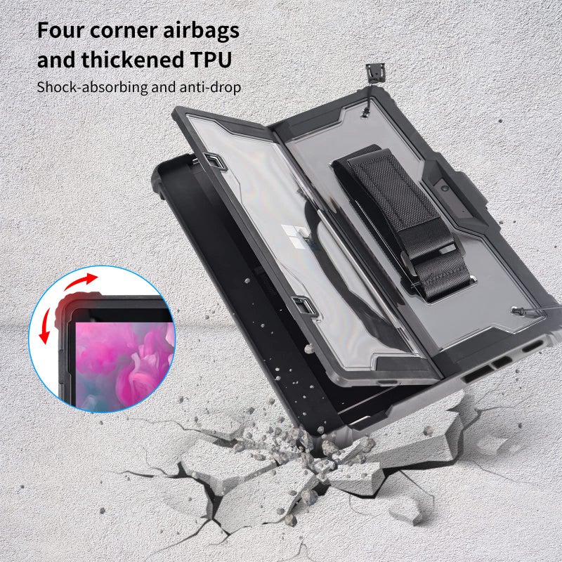AOAO for Microsoft Surface Pro 11/10/9 Case with Shoulder Strap, Hand Strap, Stylus Pen Holder, Rugged, Shock-Absorbing and Drop-Resistant - Image 4