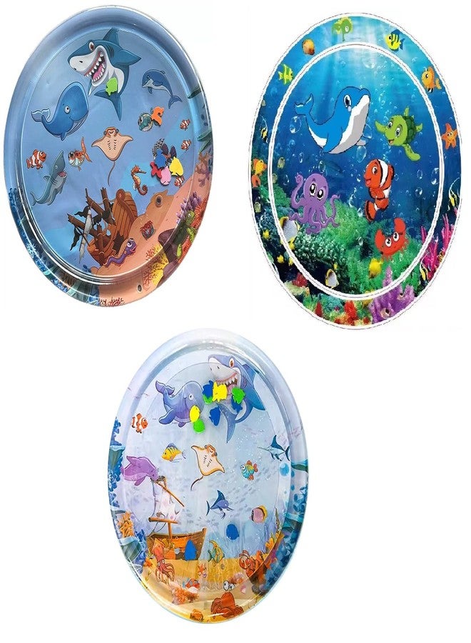 ZURATO Baby Kids Water Play Mat Toys Inflatable Tummy Time Water Play Mat and Toddlers Perfect Fun Activity Inflatable Mat, Outdoor Water Play Mat for Baby (Large Size: 40 x 40 x 2.5 inches), Blue - Image 3