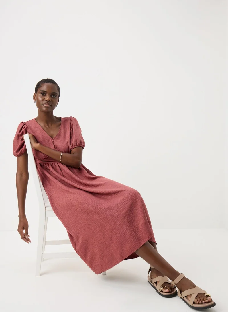 Matalan Raspberry Button Midi Tea Dress