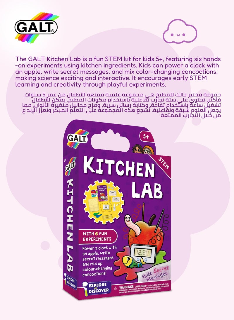 Galt Toys Kitchen Science Lab Kit for Kids | 6 Fun Experiments | STEM Learning Set | Age 5+ | Includes Apple Clock & Lab Book | Size: 15.1 x 3.5 x 26.5 cm - Image 5