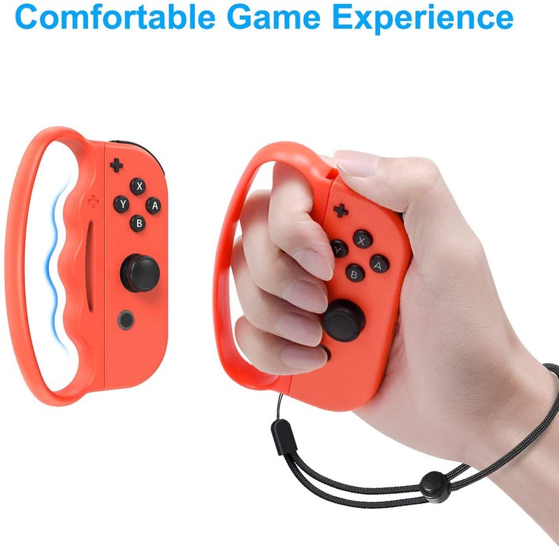 FANPL Fitness Boxing Hand Grips for Nintendo Switch & OLED Model JoyCon, Upgrade Fit Boxing Clasp Accessories Handle for Adults and Children, Enhance Your Gaming Experience, 2 Packs (Blue and Red) - Image 2