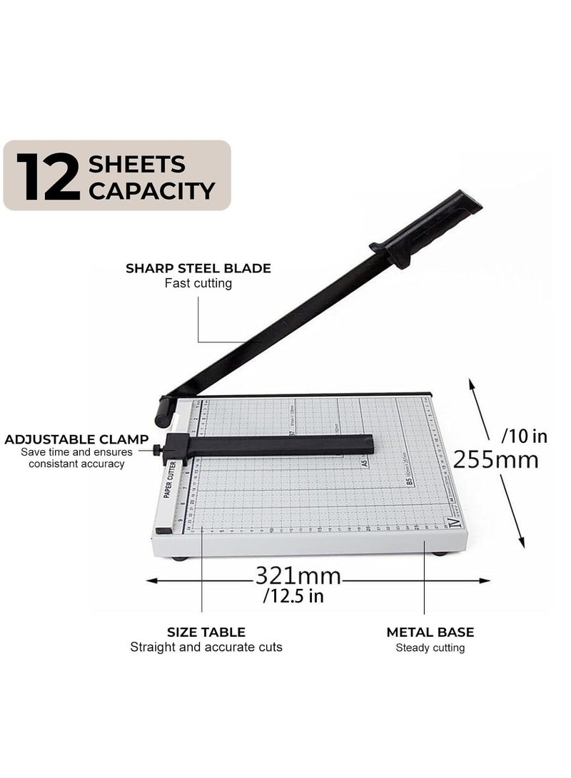 Flushrenic A4 Metal Base Paper Cutter, Paper Trimmer，Normal Paper Photo Cutting Heavy Duty for Home Schoo Office - Image 2