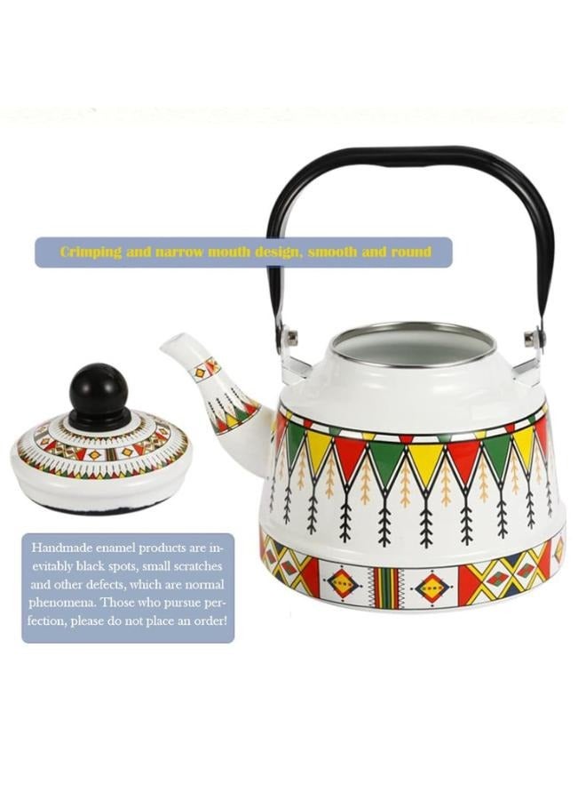 2.5L Enameled Tea Kettle Tea Pot Glazed Portable Stovetop for Home - Image 3