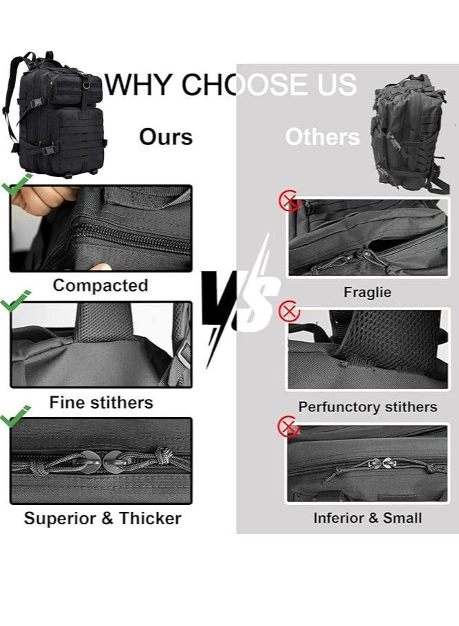 WINEENEE Military Tactical Backpack 45L Waterproof Durable Large Outdoor Hiking Camping Travel Gym Work Bag for Men Anti-Theft Perfect for Desert Trips Picnics Daily Use - Image 5