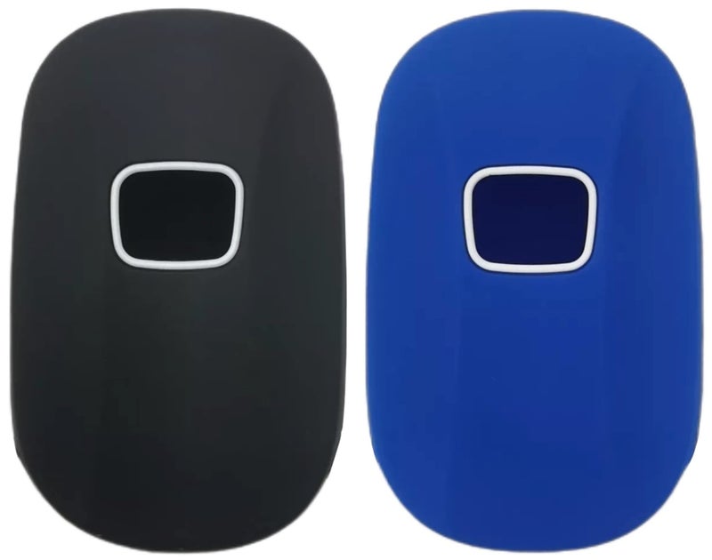 REPROTECTING Silicone Rubber Key Fob Cover Compatible with (5 Buttons) 2022-2025 Honda Accord Civic HR-V CR-V Pilot Sport SI EX EX-L Touring (Black Blue) - Image 2