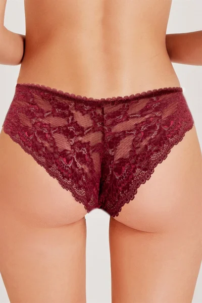 Magic Form 789 Women's Lace Back Panties-Claret Red
