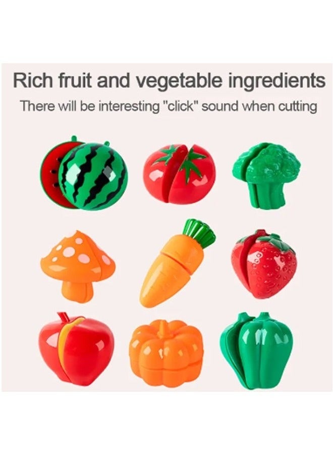 86 Pcs Kids Kitchen Playset Play Kitchen Toys with Realistic Lights &Sounds Simulation of Spray and Play Sink,Cookware Set Fruit Vegetable Tea Playset, Kitchen Accessories Set Toy Kitchen Pretend Play Toy Set for 3+ Year Old Boys Girls - Image 5