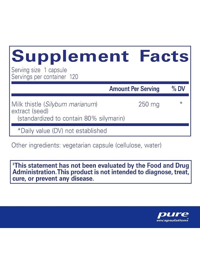 Pure Encapsulations - Silymarin - Hypoallergenic Supplement with Concentrated Milk Thistle Extract for Liver Support - 120 Capsules - Image 2