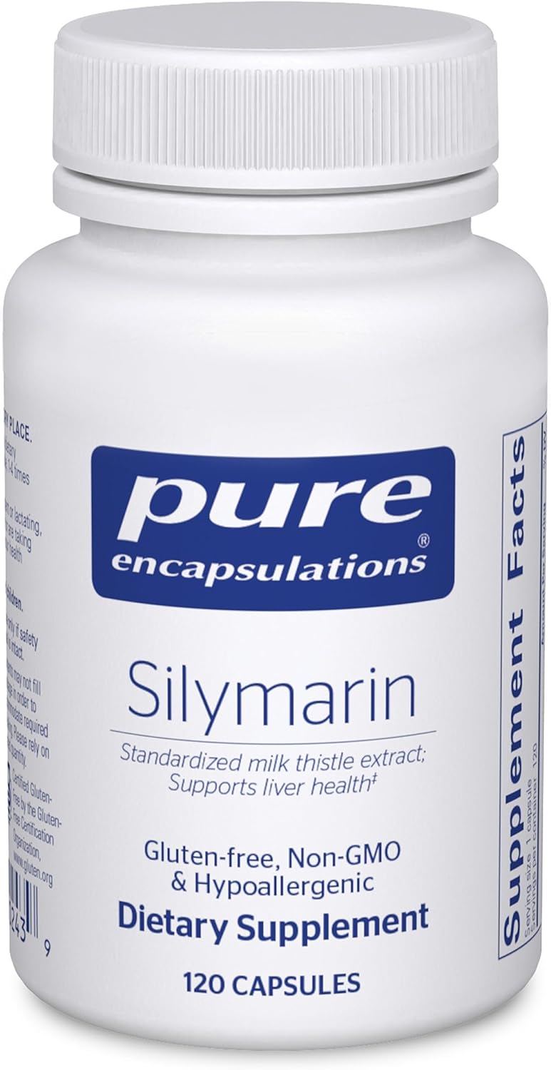 Pure Encapsulations - Silymarin - Hypoallergenic Supplement with Concentrated Milk Thistle Extract for Liver Support - 120 Capsules - Image 1