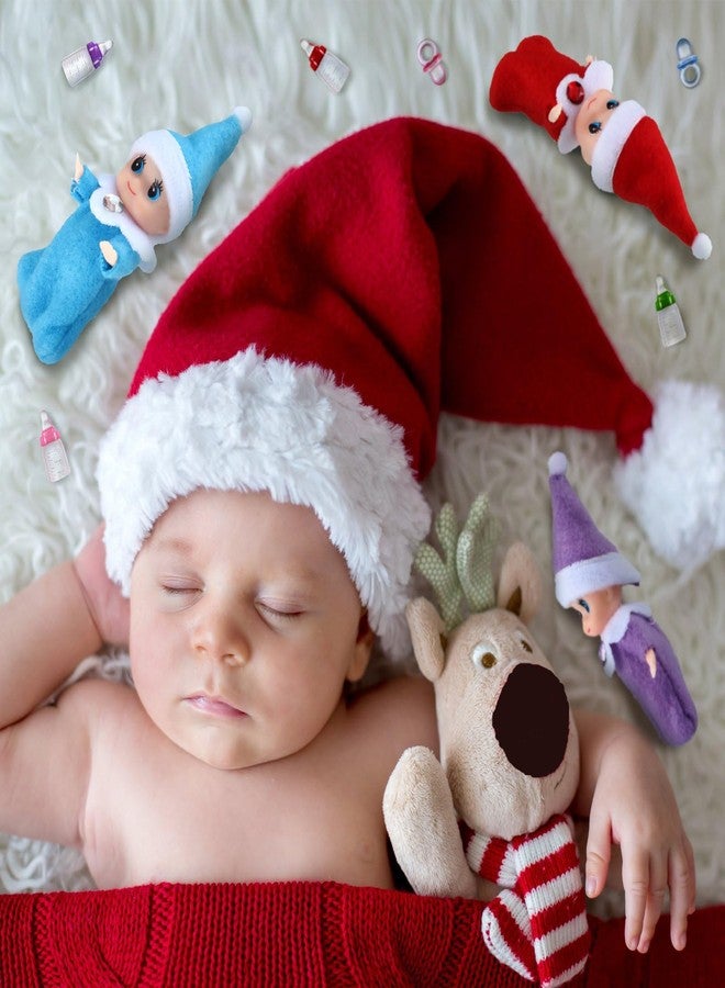 Aoriher 18 Pieces Tiny Elf Twins Set, Christmas Elves Milk Bottles Pacifiers Set, Mini Colorful Cute Plush Gifts for Christmas Xmas Holiday Decoration - Image 5