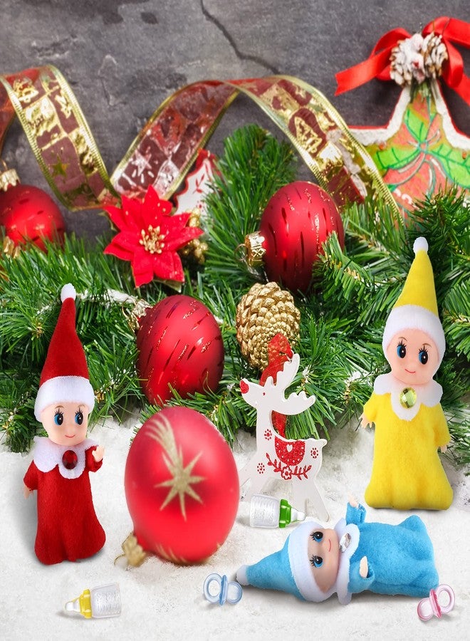 Aoriher 18 Pieces Tiny Elf Twins Set, Christmas Elves Milk Bottles Pacifiers Set, Mini Colorful Cute Plush Gifts for Christmas Xmas Holiday Decoration - Image 4