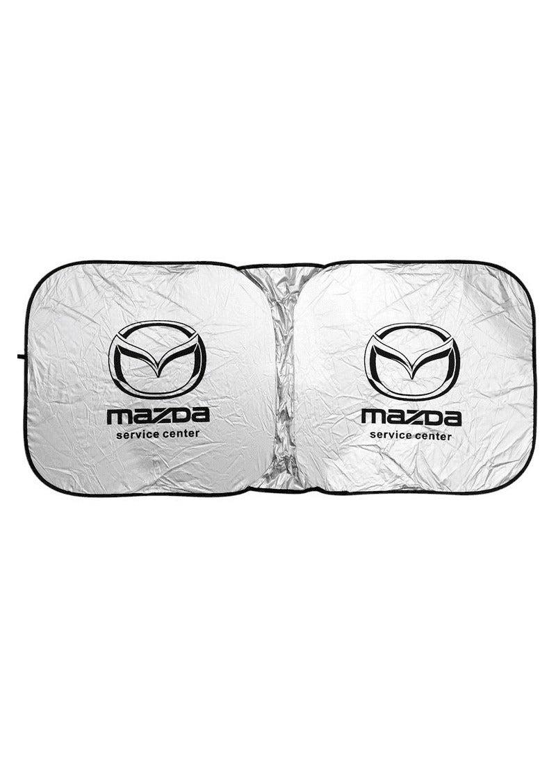 mazda 2 Pieces Car Seat Cover Windshield Car Sunshade Get Free Metal Car Keychain - Image 2