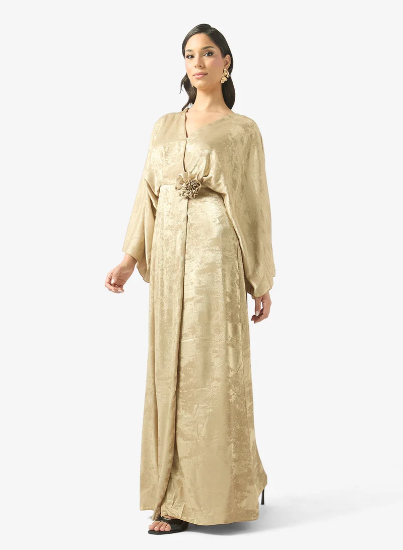 جولدن ابل Metallic Crepe Maxi Dress
